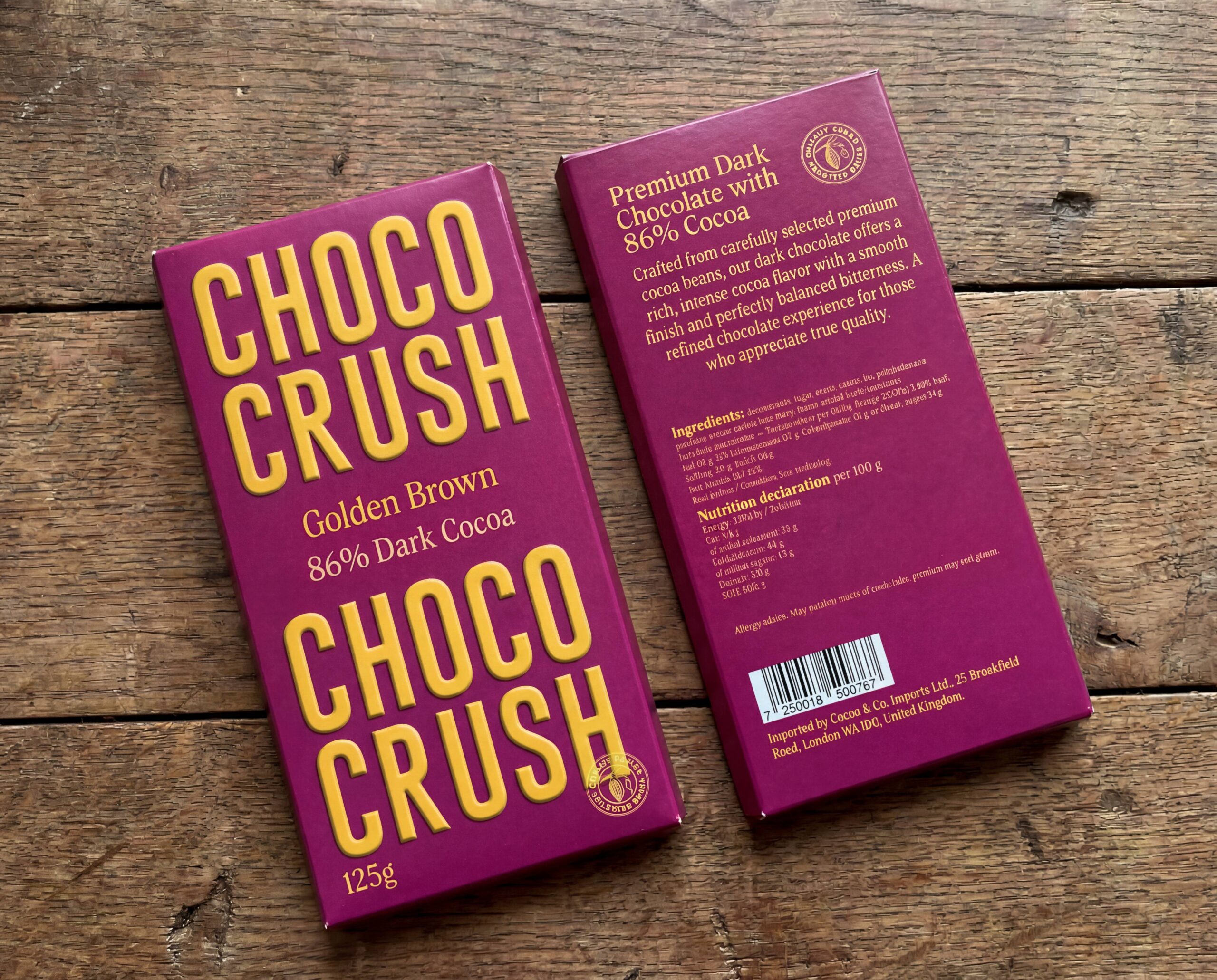 Choco Crush - מיתוג ועיצוב אריזות שוקולד
